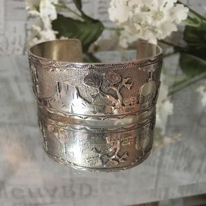 Sterling silver Native American cuff bracelet F. Ramone artist